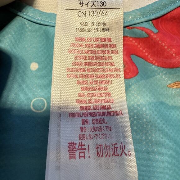 Disney The Little Mermaid Ariel Swimsuit Girl Sz 7/8 Rash Guard Shirt Set - Picture 3 of 6